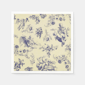 Serviette Jetable Blue Toile France Pays Cherub Motif