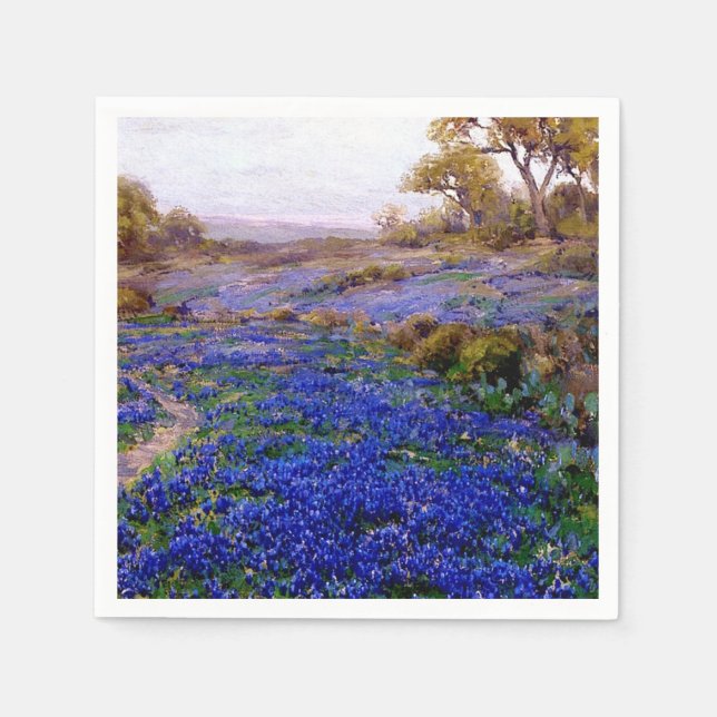 Serviette Jetable Bluebonnets à Twilight, au nord de San Antonio (Devant)