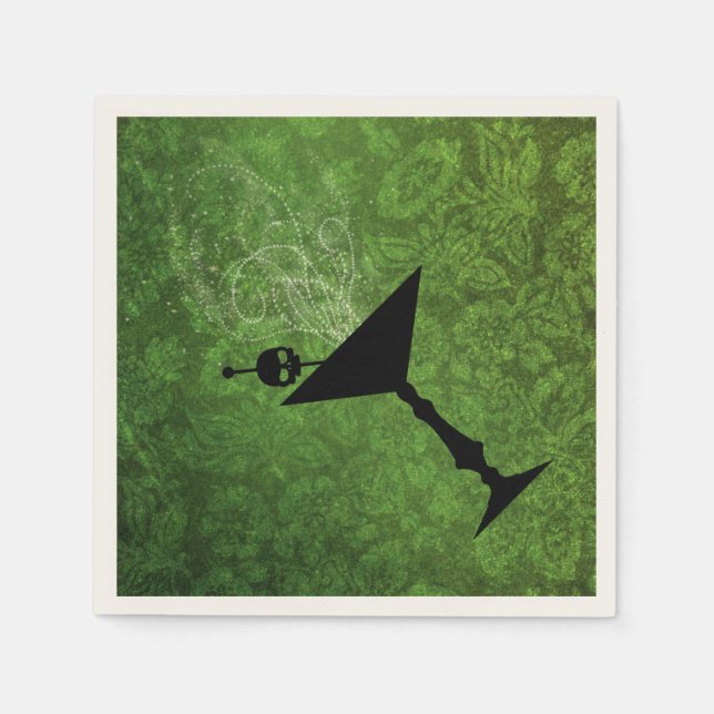 Serviette Jetable Bois et Booze Halloween Livre vert Napkins (Devant)