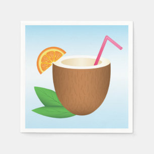 Serviette Jetable Boisson de noix de coco tropicale