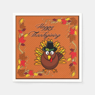 Serviette Jetable Bon thanksgiving dinde dinde serviettes
