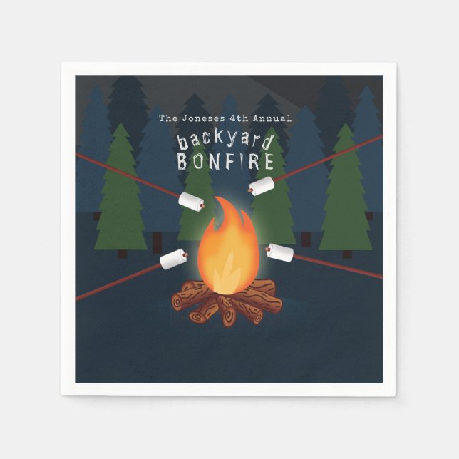Serviette Jetable Bonfire Party (Devant)
