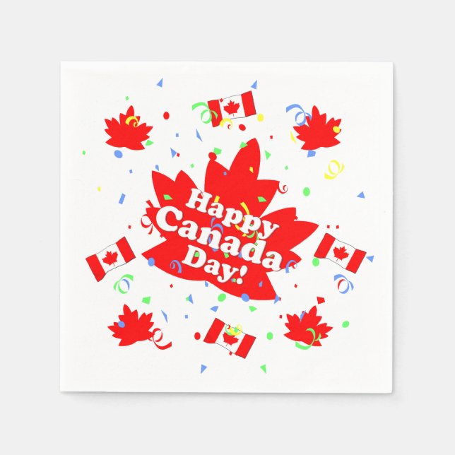 Serviette Jetable Bonne fête du Canada (Devant)