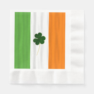 Serviette Jetable Bonne St. Patrick's Day Irlandais Drapeau Shamrock