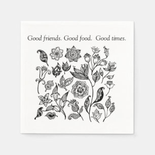 Serviette Jetable Bons amis. Bonne nourriture, bonnes serviettes de