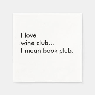Serviette Jetable Book Club Cocktail Napkins - I love wine club