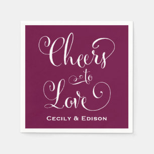 Serviette Jetable Bordeaux Gras Mariage Amour à la Vie