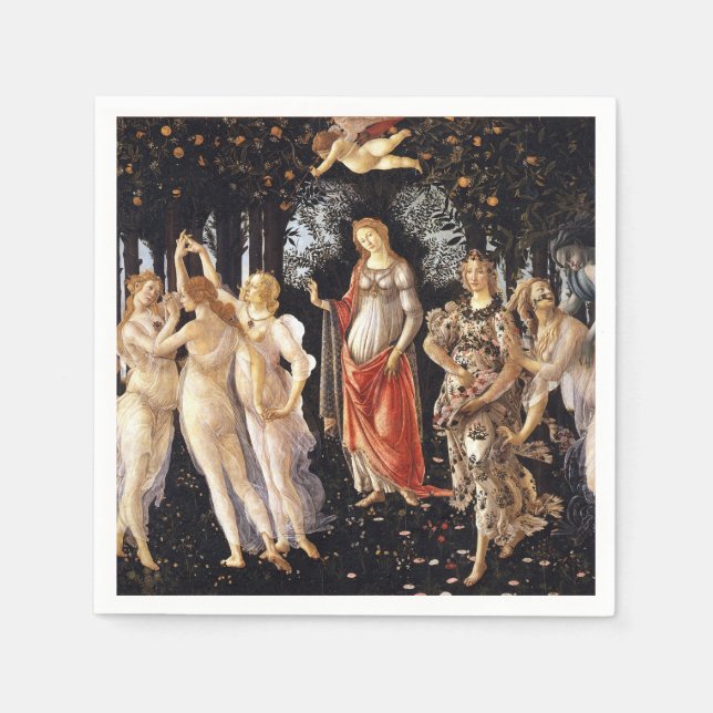 Serviette Jetable BOTTICELLI -Primavera 1482 (Devant)