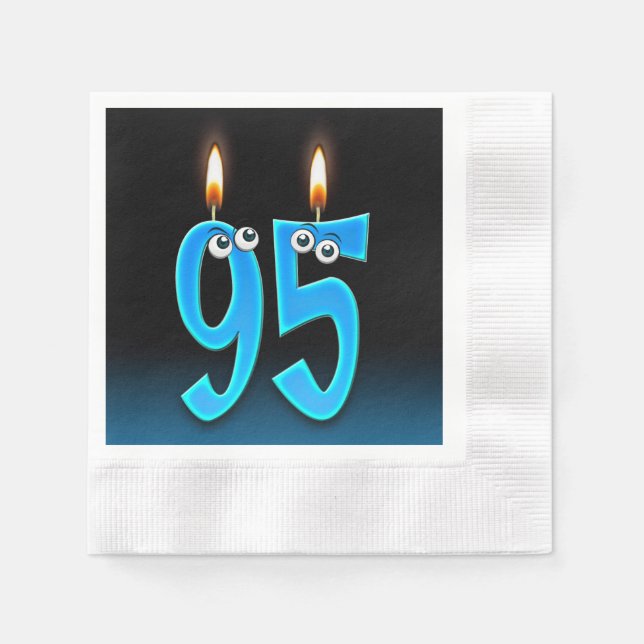 Serviette Jetable Bougie de 95e anniversaire aux globes oculaires (Devant)