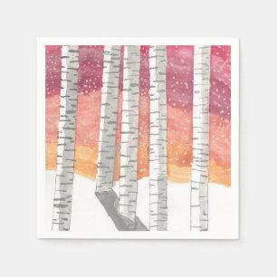 Serviette Jetable Bouleau dans la neige