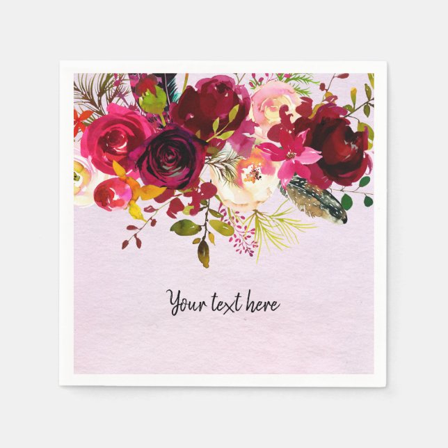 Serviette Jetable Bouquet de fleurs pour toutes les occasions (Devant)