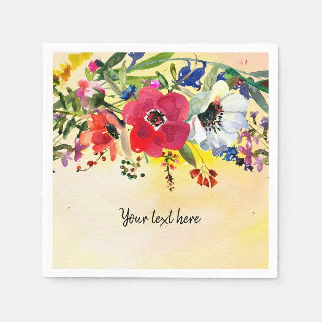 Serviette Jetable Bouquet de fleurs pour toutes les occasions (Devant)