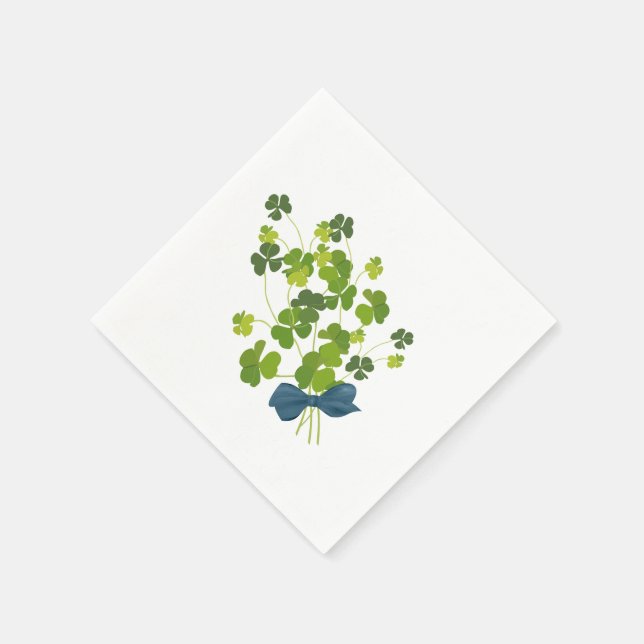 Serviette Jetable bouquet shamrock, jour de st patrick (Coin)