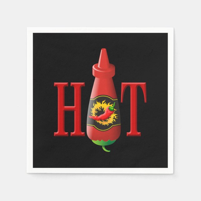 Serviette Jetable Bouteille de sauce chaude (Devant)