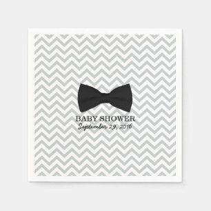 Serviette Jetable Bow Cravate Chevron Stripes Baby shower