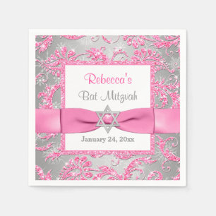Serviette Jetable Bow IMPRIMÉ, Wonderland Bat mitzvah Napkins hiver