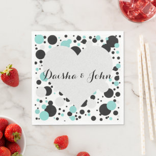 Serviette Jetable BRIDE & CO Heart Polka Dot Party Napkins