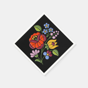 Serviette Jetable Broderie Kalocsa - Motif d'art populaire hongrois