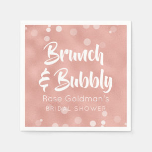 Serviette Jetable Brunch et Fête des mariées Bubbly Rose Gold