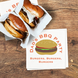 Serviette Jetable Burgers personnalisés Jardin BBQ papier serviettes
