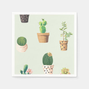 Serviette Jetable Cactus succulent mûre romantique sur l'arrière -