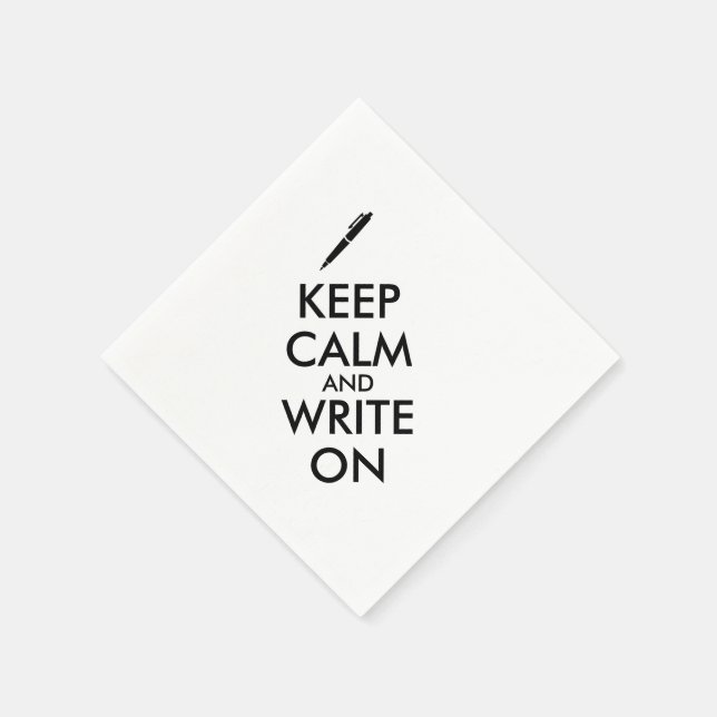 Serviette Jetable Cadeaux Écrivains Conserver le calme et Écrire sur (Coin)