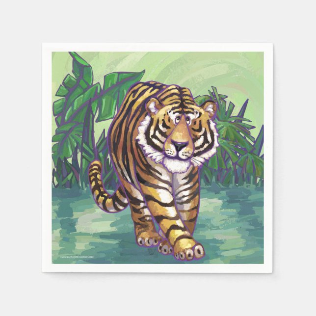 Serviette Jetable Cadeaux et accessoires de tigre (Devant)