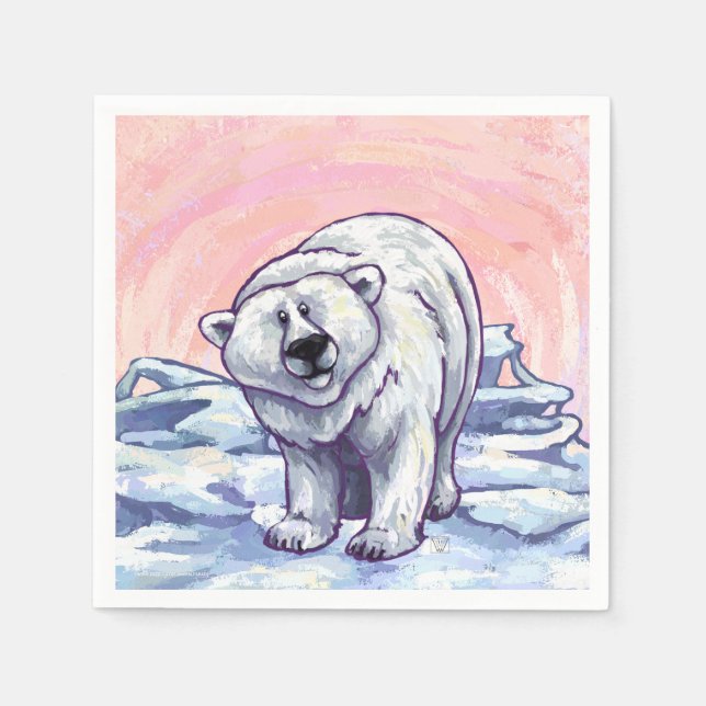 Serviette Jetable Cadeaux et accessoires d'ours polaire (Devant)