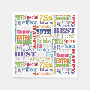 Serviette Jetable Cadeaux Uniques Et Spéciaux 75e Anniversaire