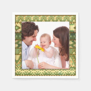 Serviette Jetable Cadre I de Natif américain + vos photos et idée