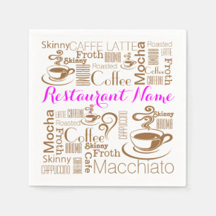 Serviette Jetable Café PERSONNALISER le nom du diner
