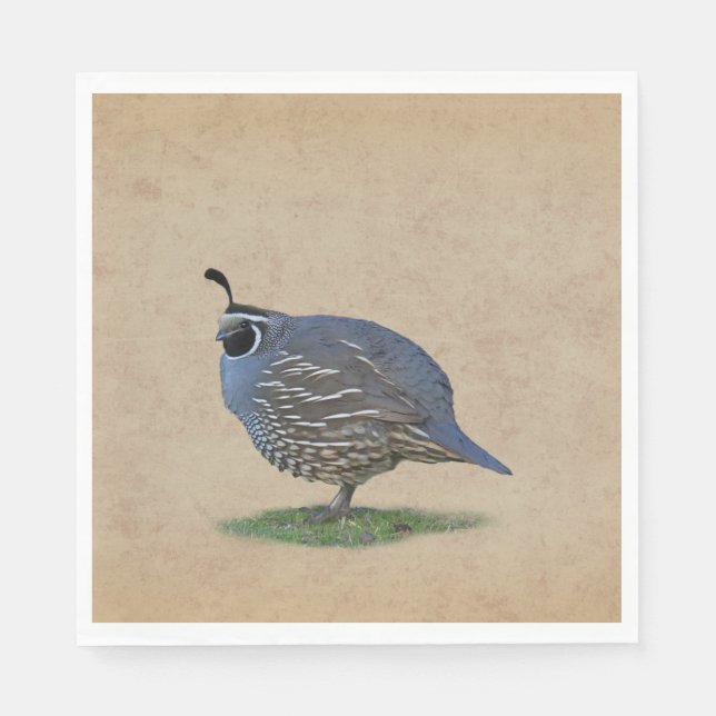 SERVIETTE JETABLE CALIFORNIE QUAIL (Devant)