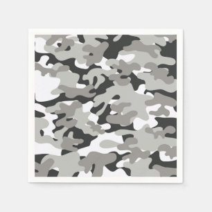 Serviette Jetable Camo noir et gris