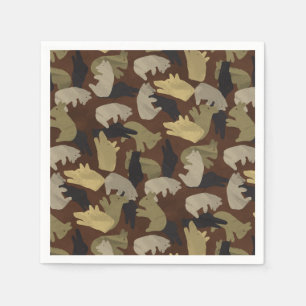Serviette Jetable Camouflage animal Silhouette Brown