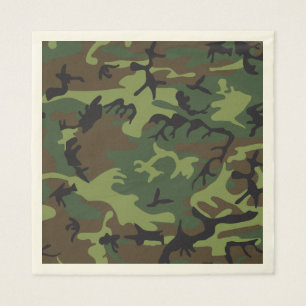 Serviette Jetable Camouflage Brown vert. Camo ton