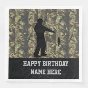 Serviette Jetable Camouflage robuste Pêche Anniversaire serviettes