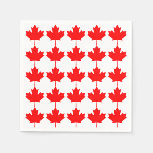 Serviette Jetable Canada Motif de feuille d'érable rouge