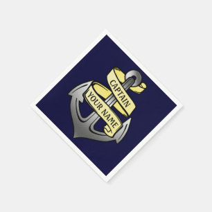 Serviette Jetable Capitaine de bateau personnalisable votre Ancre