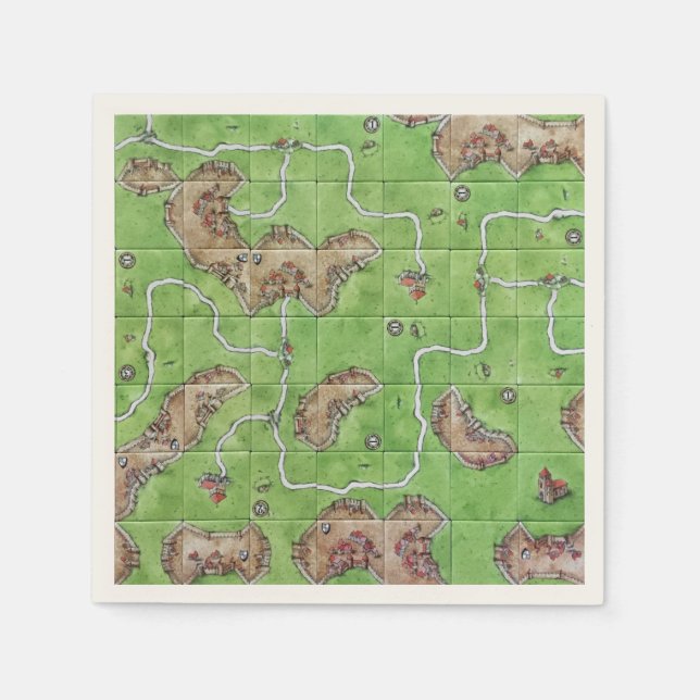 Serviette Jetable Carcassone Board Napkins (Devant)