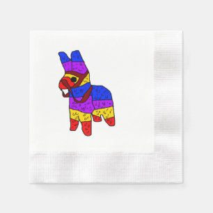 Serviette Jetable Caricature colorée de Piñata pour une fête au Mexi