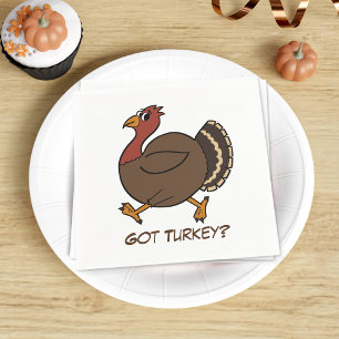 Serviette Jetable Caricature Thanksgiving Turkey Paper Napkins