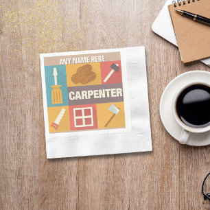Serviette Jetable Carpenter Professionnel Iconique Conçu