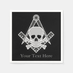 Serviette Jetable Carré et boussole avec crâne d'entrée