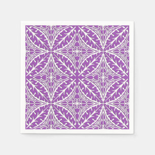 Serviette Jetable Carreaux marocains - violet et blanc