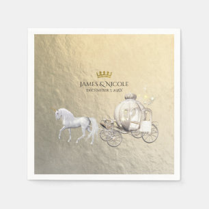 Serviette Jetable Carrosse et licorne de conte de fées de la princes