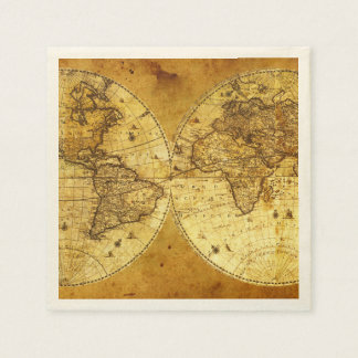 Serviette Jetable Carte du Vieux Monde