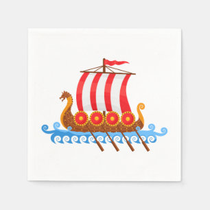 Serviette Jetable Cartoon Viking Ship