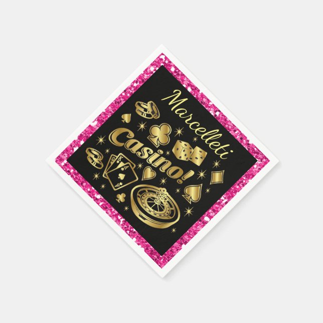 Serviette Jetable Casino Party Napkins (Coin)