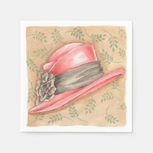 Serviette Jetable Casquette rose - Papier (Devant)