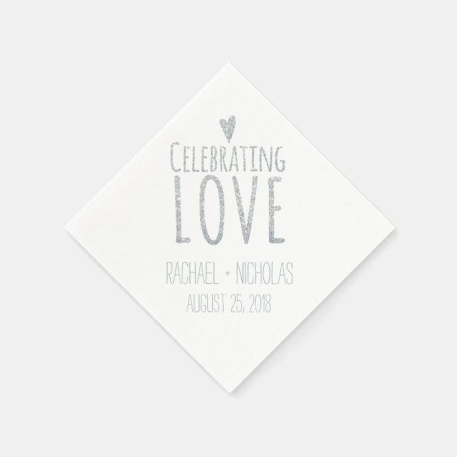 Serviette Jetable Célébrer l'amour | MARIAGE (Coin)